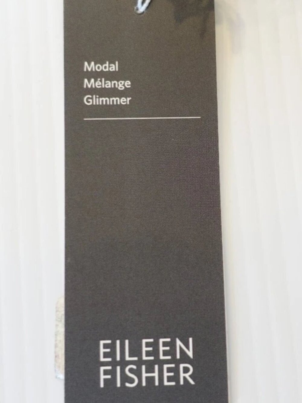 EILEEN FISHER Natural Modal Melange Glimmer Plaid Fringe Rectangle Wrap Scarf - Picture 2 of 4